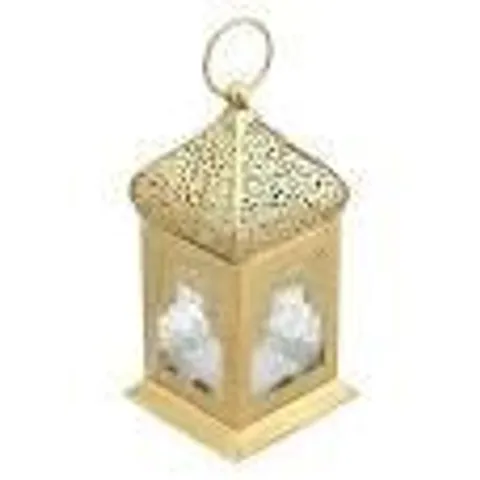 DOORBUSTER - HANDMADE MOROCCAN STYLE LED LANTERN WITH GOLDEN FINISH (3XAAA BATTERY REQUIRED)