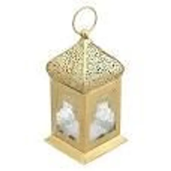 DOORBUSTER - HANDMADE MOROCCAN STYLE LED LANTERN WITH GOLDEN FINISH (3XAAA BATTERY REQUIRED)