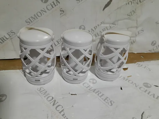 AURAGLOW SET OF 3 FLAME EFFECT LANTERNS WITH TIMER