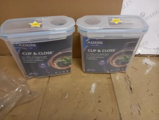 TWO ADDIS  CLIP  & CLOSE SET 4L RRP £29.98