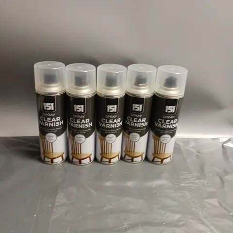 LOT OF 5 151 CLEAR VARNISH SPRAY CLEAR MATT FINISH 250ML PER CAN