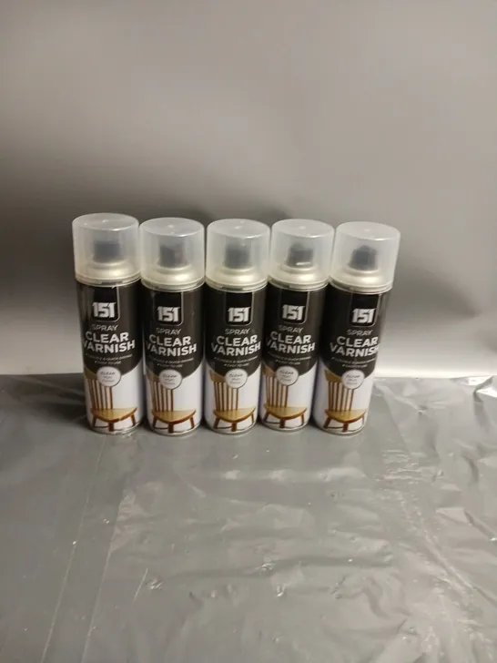 LOT OF 5 151 CLEAR VARNISH SPRAY CLEAR MATT FINISH 250ML PER CAN