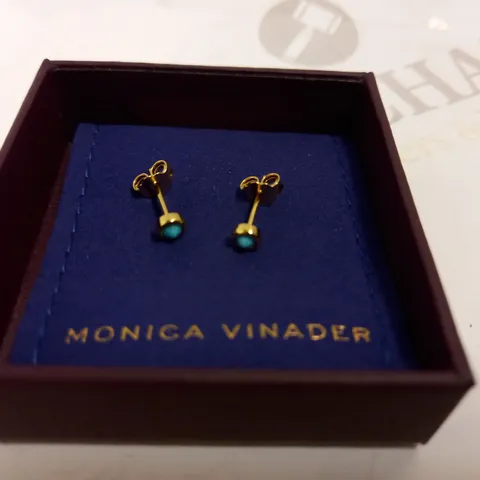 MONICA VINADER MINI GEM GOLD STUD EARRINGS