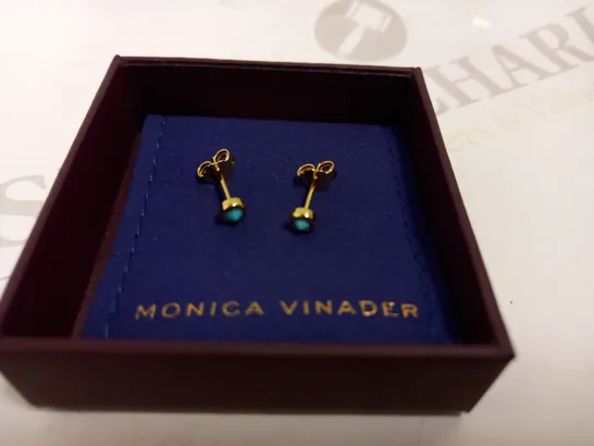 MONICA VINADER MINI GEM GOLD STUD EARRINGS