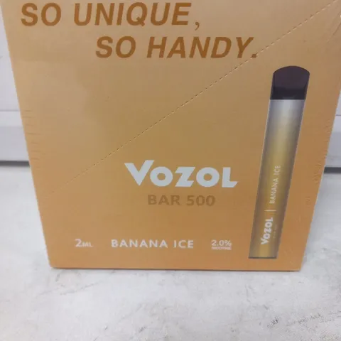 BOXED VOZOL BAR 500 BANANA ICE 500 PUFFS DISPOABLE VAPE PACK OF 10