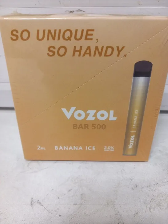 BOXED VOZOL BAR 500 BANANA ICE 500 PUFFS DISPOABLE VAPE PACK OF 10