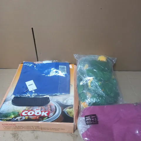 BOX OF APROXIMATELY 15 ASSORTED HOUSEHOLD ITEMS TOO INCLUDE WALLPAPER , HOSE PIPES , COOKING ACCESSORIES , ETC 