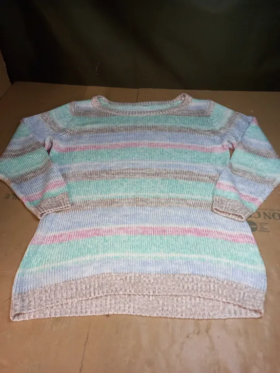 H&M STRIPED KNITTED JUMPER - SIZE 18 