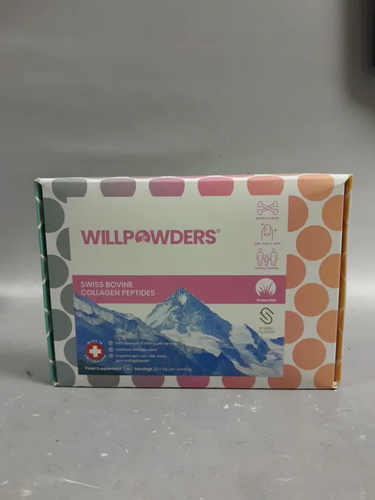 BOXED WILLPOWDERS SWISS BOVINE COLLAGEN PEPTIDES - 28 X 5G