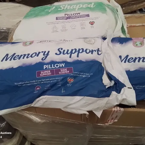 PALLET OF VARIOUS PILLOWS, SIZES AND SPECS VARY 