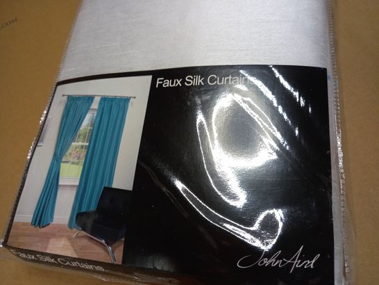 PACKAGED FAUX SILK CURTAINS - SIZE W117/L184CM