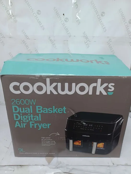 BOXED COOKWORKS 2600W DUAL BASKET DIGITAL AIR FRYER