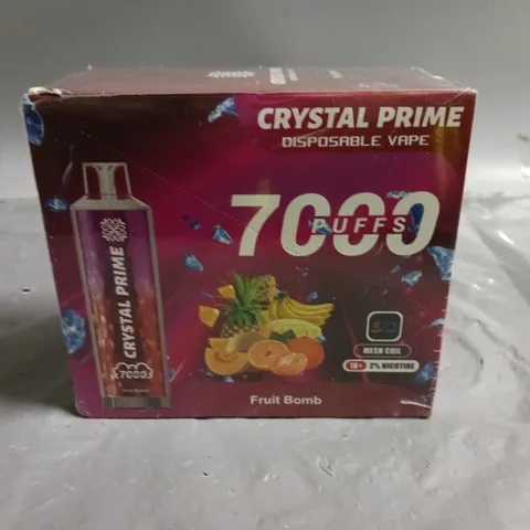 SEALED 10-PACK OF CRYSTAL PRIME 7000 PUFF 15ML DISPOSABLE VAPES - FRUIT BOMB