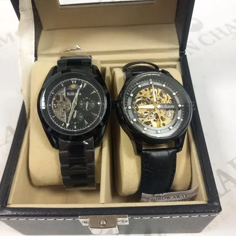 MENS EDISON DUEL GIFT BOX – 2X WATCHES INCLUDED – BRAND NEW – AUTOMATIC MOVEMENT