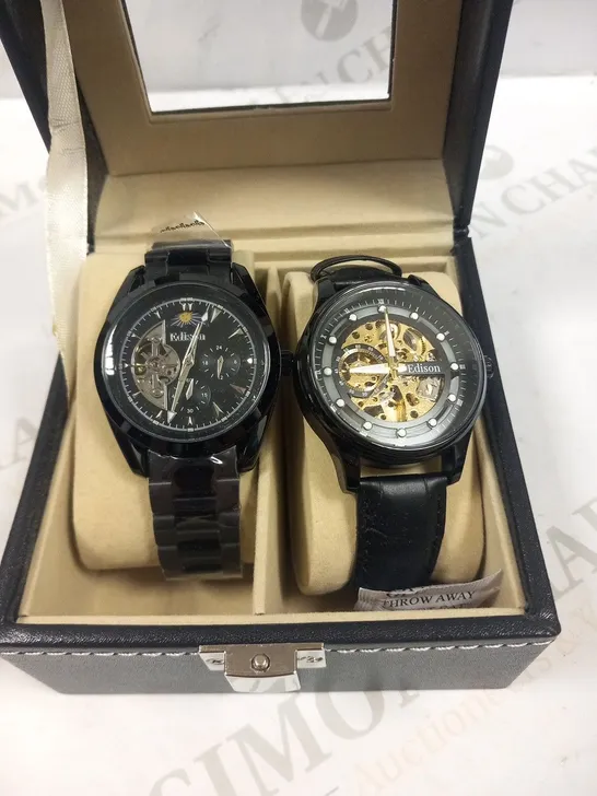 MENS EDISON DUEL GIFT BOX – 2X WATCHES INCLUDED – BRAND NEW – AUTOMATIC MOVEMENT