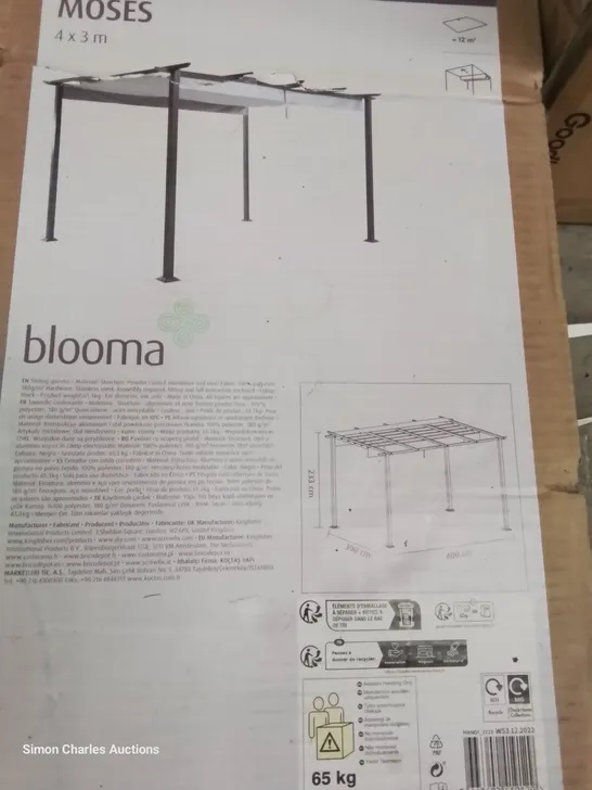 BOXED BLOOMA MOSES 4 × 3M GAZEBO 