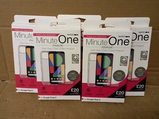 LOT OF 5 MINUTE ONE CLEAR CASES FOR GOOGLE PIXEL 5