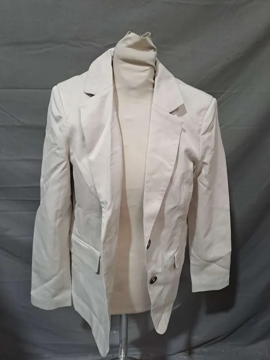 KAREN MILLEN TENCEL WRAP BACK DETAIL RELAXED TAILORED BLAZER - SIZE 8