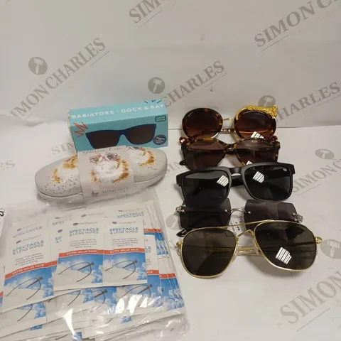 BOX OF APPROXIMATELY 20 ASSORTED VISION CARE ITEMS TO INCLUDE PRESCRIPTION LENS GLASSES, SUNGLASSES, SPECTACLE CASES ETC 