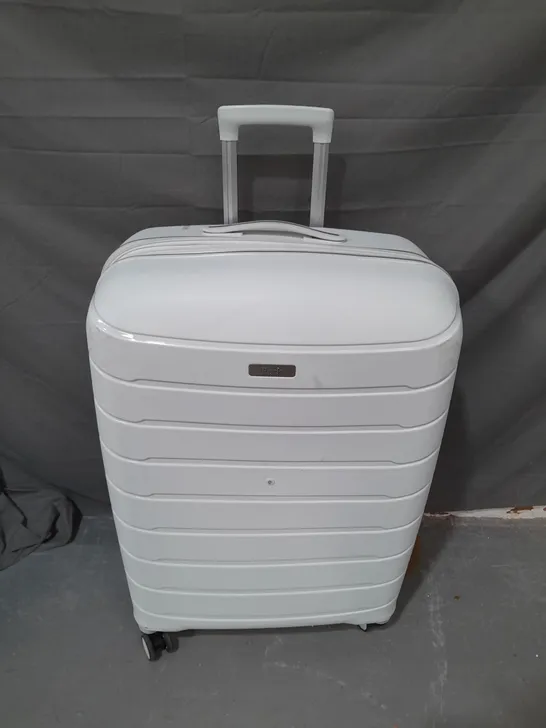 ROCK 8 WHEEL HARDSHELL LARGE SUITCASE IN WHITE