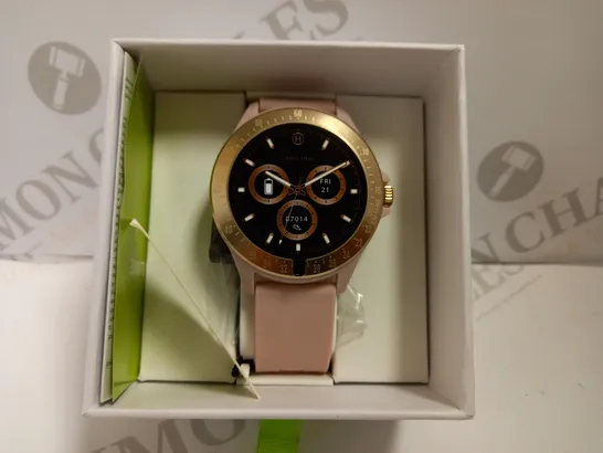 HARRY LIME ROSE GOLD EFFECT WATCH WITH PEACH RUBBER STRAP