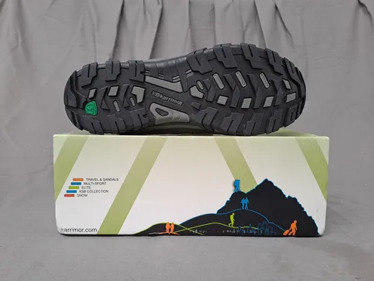 BOXED PAIR OF KARRIMOR SUPA 5 HIKING SHOES IN GREY UK SIZE 10.5