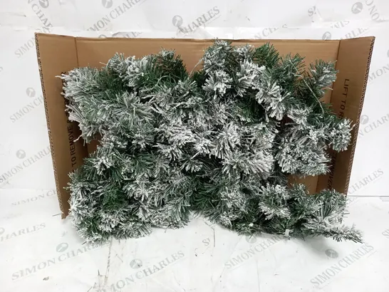 BOXED 6FT PRE LIT EMPEROR FLOCKED GARLAND RRP £44.99