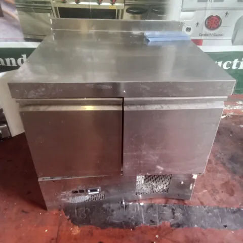 COMMERCIAL PREP TABLE WITH DOUBLE REFRIGERATOR UNDERNEATH