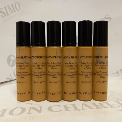 LOT OF 6 GIVENCHY PHOTO'PERFEXION FLUID FOUNDATION IN PERFECT AMBER (6 X 10ML)