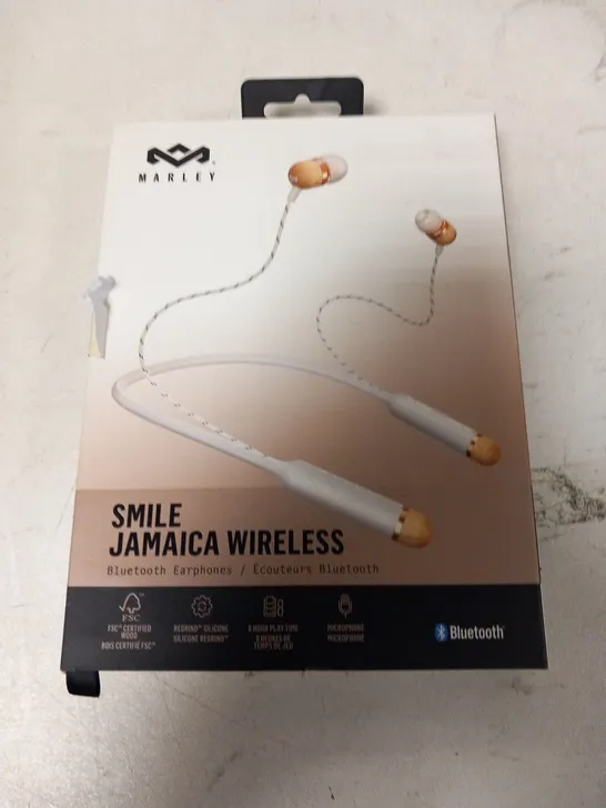 BOXED HOUSE OF MARLEY SMILE JAMAICA WIRELESS BLUETOOTH EARPHONES