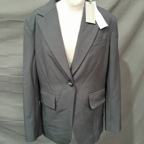 MINT VELVET DARK GREY SINGLE BREAST BLAZER - M