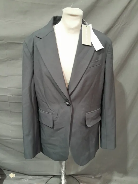 MINT VELVET DARK GREY SINGLE BREAST BLAZER - M