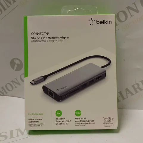 SEALED BELKIN CONNECT USB TYPE-C 6-IN-1 MULTIPORT ADAPTER