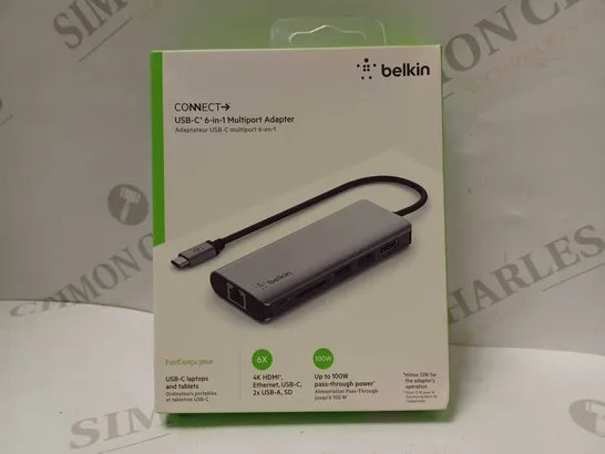 SEALED BELKIN CONNECT USB TYPE-C 6-IN-1 MULTIPORT ADAPTER