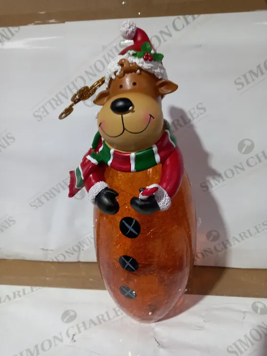 FESTIVE PRE-LIT LARGE GLASS CHRISTMAS CHARACTER - REINDEER