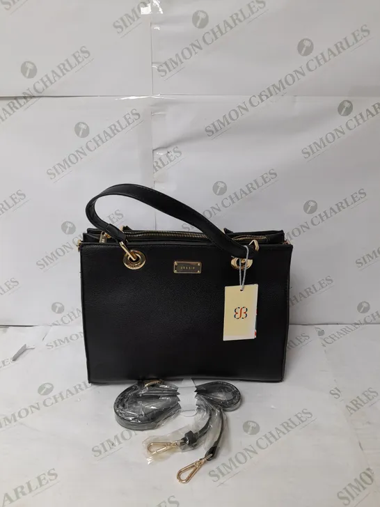 BESSIE LONDON HANDBAG IN BLACK WITH GOLD DETAILS