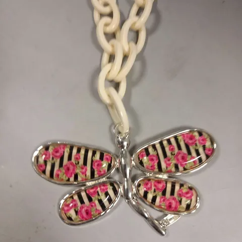 BRAND NEW BROWN PEPPER HANDBAGS JEWLLERY CONNECTION UK PINK DRAGONFLY NECKLACE