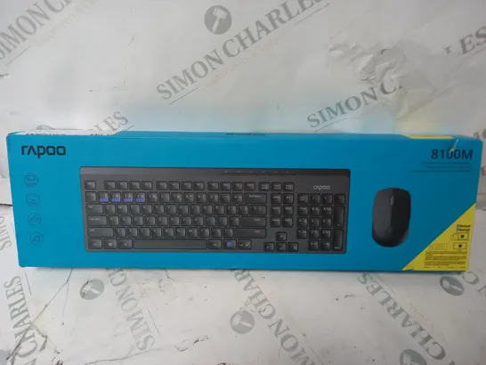 6 BOXED RAPOO 8100M MULTI-MODE WIRELESS KEYBOARD AND MOUSE COMBO