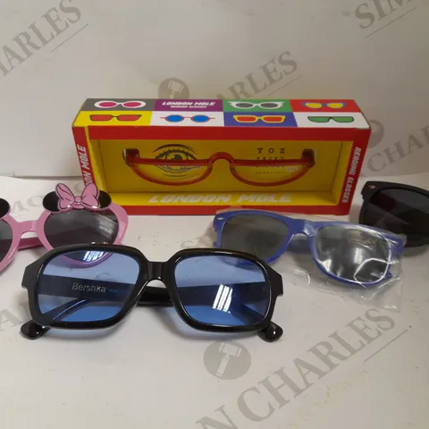 BOX OF APPROX 10 ASSORTED SUNGLASSES AND PRESCRIPTION GLASSES IN VARIOUS COLOURS AND STYLES