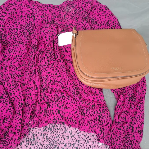 BOX OF APPROXIMATELY 20 ASSORTED HOUSEHOLD ITEMS TO INCLUDE RADLEY LONDON BAG, DANNII MINOGUE TOP, ETC - COLLECTION ONLY