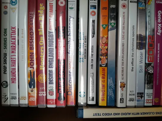 BOX OF APPROXIMATELY 20 ASSORTED DVDS TO INCLUDE OUR WORLD THEIR WORLD, SIMPSONS CLASSICS, TOPGEAR, ETC