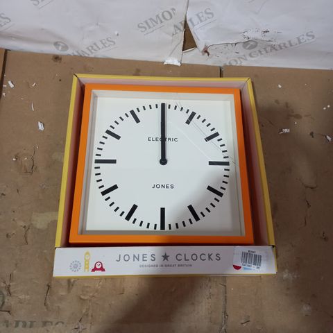 BOXED JONES CLOCKS SQUARE WALL CLOCK 