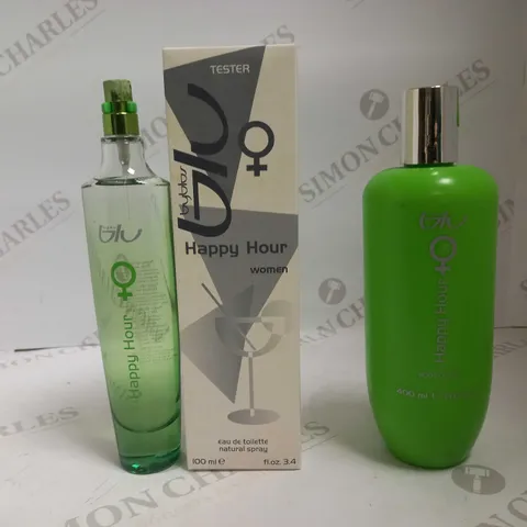 LOT OF APPROXIMATELY 19 BYBLOS HAPPY HOUR EDT 100ML + 23 BODY LOTION 400ML