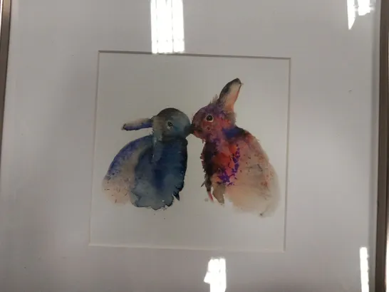 FRAMED BUNNIES IN LOVE BY KRISTINA BROZICEVIC WATERCOLOUR