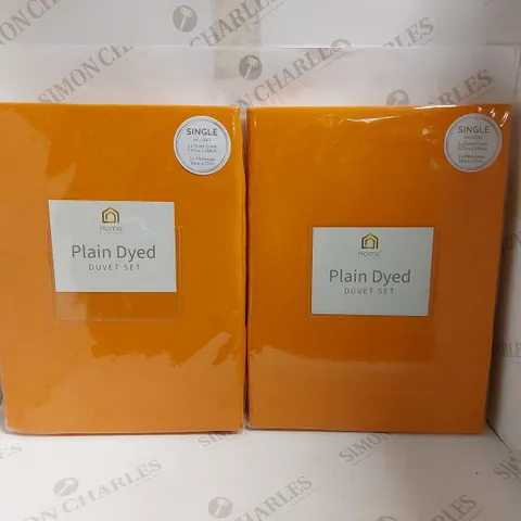 2 X HOME LIVING PLAIN DYED DUVET SETS - SINGLE 