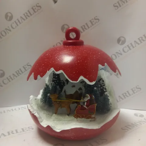 BOXED SANTA EXPRESS PRE-LIT CHRISTMAS SCENE IN RESIN BAUBLE