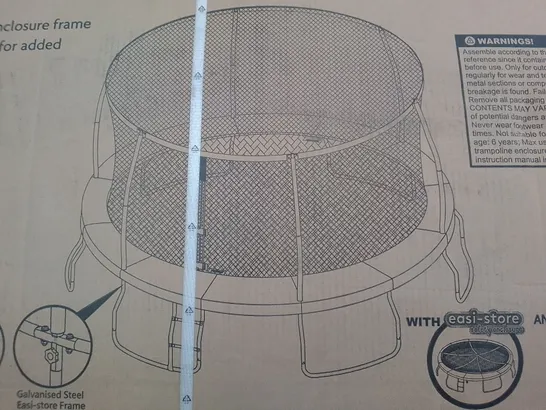 BOXED SPORTSPOWER 14FT TRAMPOLINE WITH EASI-STORE FOLDING ENCLOSURE FLIP PAD AND LADDER (1 BOX) RRP £319.99