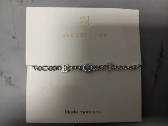 BOXED ABBOTT LYON CUSTOM INITIAL BRACELET IN SILVER