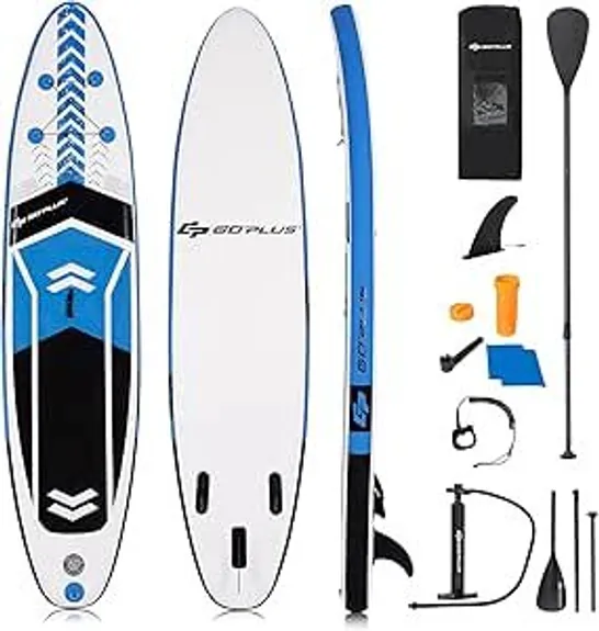 BOXED GOPLUS 10.5’ INFLATABLE STAND UP PADDLE BOARD SUP W/CARRYING BAG ALUMINUM PADDLE 