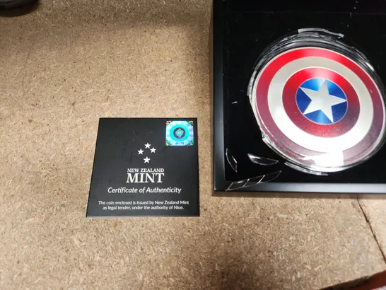 MARVEL 2023 CAPTAIN AMERICA'S SHIELD 5 OZ 999 LIMITED EDITION SILVER COIN